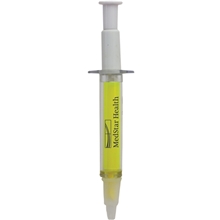 aerial view a yellow syringe highlighter / pen, image 1 of 2