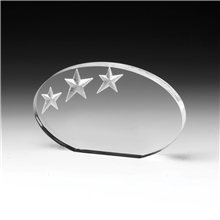 aerial view a acrylic oval deep etch award, image 1 of 3