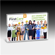 aerial view a clear photoimage(r) rectangle paperweight - 4 x 6 x 3/4, image 1 of 4