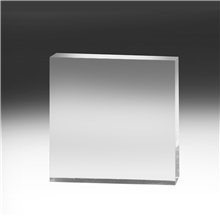a clear square acrylic paperweight - 4 x 4 x 3/4