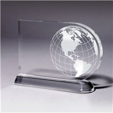 aerial view a clear globe award 7 1/2 x 5 3/4 x 3/4, image 1 of 3