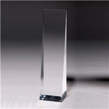 aerial view a clear angeled obelisk award - 9 1/2, image 1 of 2