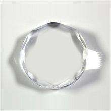aerial view a clear scalloped circle paperweight award - 4 dia x 3/4, image 1 of 4