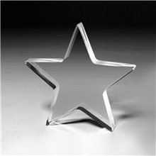 aerial view a acrylic 3/4 star acrylic paperweight - 5 x 5 x 3/4, image 1 of 4