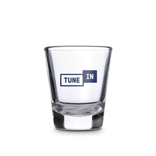aerial view a clear 1.5 oz shot glass, image 1 of 2