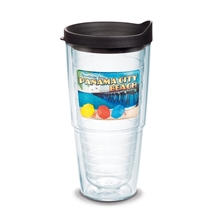 aerial view a black tervis(r) classic tumbler enhanced embroidered emblem - 24 oz, image 1 of 2