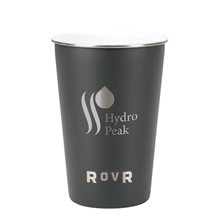 aerial view a charcoal rovr(r) pack of 4, 16 oz single wall beer pints, image 1 of 6