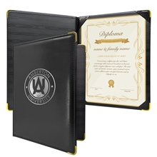 a black diploma holder deluxe portrait