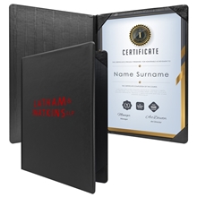 a black diploma holder padded portrait