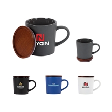 a group of copenhagen 16 oz ceramic mug w / wood lid