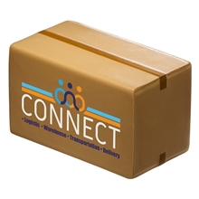 aerial view a brown shipping box stress reliever, image 1 of 2