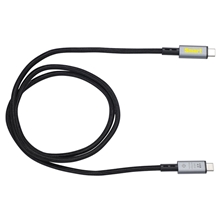 aerial view a black/gunmetal blaze usb - c to usb - c 240w charging data cable, image 1 of 4