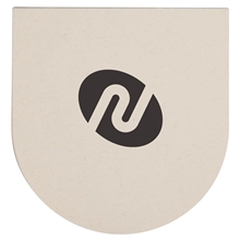 aerial view a white recycled milk carton round sticky notes pad, image 1 of 6