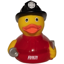 aerial view a yellow/red fireman duck, image 1 of 8