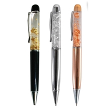 a group of floating dust ballpoint pen