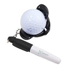aerial view a group of golf ball stencil with marker, image 1 of 15