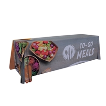 aerial view a white 8 premium table throw, image 1 of 2