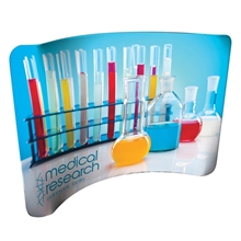 aerial view a white 10 eurofit bow floor backdrop display kit, image 1 of 6