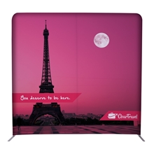 aerial view a white eurofit modular straight wall backdrop kit, image 1 of 13