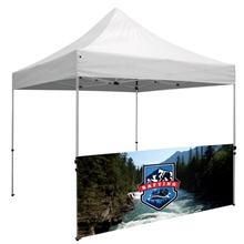aerial view a white 10 premium tent half wall kit (dye sublimated, single - sided), image 1 of 2