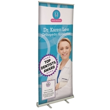 aerial view a group of 33.5 value retractor polypropylene banner kit, image 1 of 5