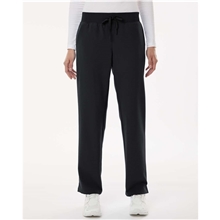 aerial view a black jaanuu - womens xenos essential knit - waist scrub pants - petite sizes, image 1 of 6