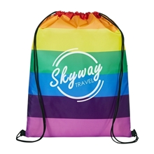aerial view a rainbow b.free pride rainbow drawstring bag, image 1 of 6