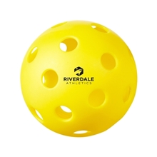 aerial view a yellow indoor pickleball ball, image 1 of 3