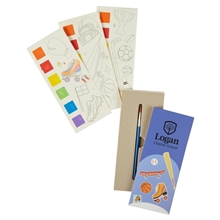 aerial view a blue watercolor painting kit, image 1 of 5