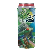aerial view a white koozie(r) britepix(r) slim can cooler, image 1 of 3