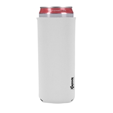 aerial view a white koozie(r) britepix(r) slim can cooler, image 1 of 3