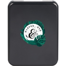 aerial view a black (bk) rechargeable 100 rabs led compact mirror, image 1 of 6