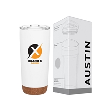 a group of 20 oz austin double wall 18/8 stainless steel thermal tumbler - matte white