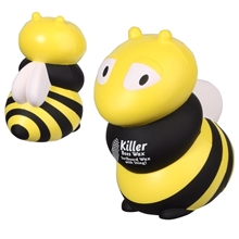 aerial view a black/yellow bee stress reliever, image 1 of 2