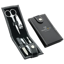 aerial view a black look sharp personal manicure kit, image 1 of 2