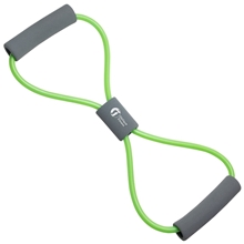 aerial view a lime green fitness first stretch expander - light resistance lime green, image 1 of 2