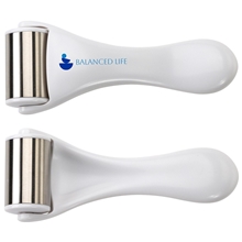 aerial view a white cold therapy massage roller, image 1 of 3