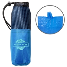 aerial view a blue rainshield peva poncho, image 1 of 2