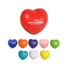 aerial view a group of heart squeezie stress ball reliever, image 1 of 3