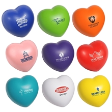 aerial view a group of heart squeezie stress ball reliever, image 1 of 2