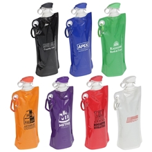 aerial view a group of flip top foldable water bottle, image 1 of 3