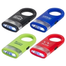 aerial view a group of dual shine led light carabiner, image 1 of 2