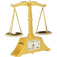 Die Cast Scale Of Justice Clock