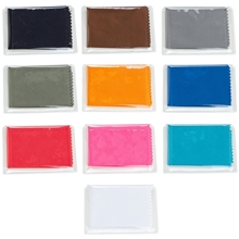 aerial view a group of 220gsm microfiber cleaning cloth in clear pvc case, image 1 of 5