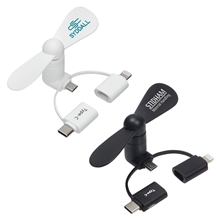 aerial view a group of 3- in -1 mini phone fan, image 1 of 2
