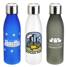 aerial view a group of 24 oz frosted tritan water bottle, image 1 of 2
