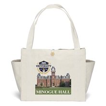 aerial view a natural sandford(tm) deluxe canvas tote with colorvista imprint, image 1 of 8