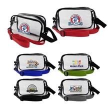 aerial view a group of clear crossbody bag, image 1 of 2