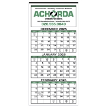 aerial view a group of 3- month display 12- sheet calendar, image 1 of 4