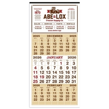aerial view a group of 3- month display 12- sheet calendar, image 1 of 4